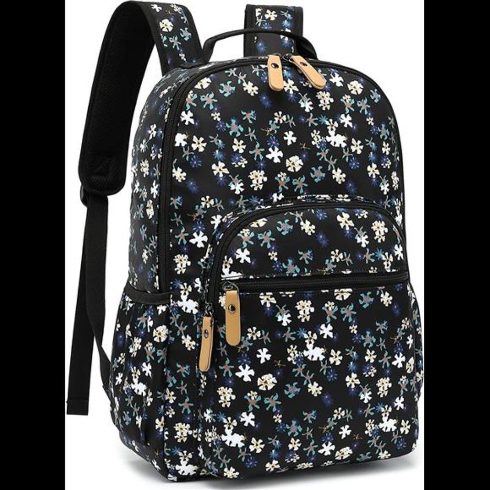 Water-resistant Floral School Backpack Travel Bag Girls Bookbags Satchel